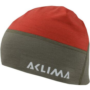 Aclima LightWool Hunting Beanie, Ranger Green/High Risk Red, One Size