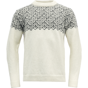 Devold Bjørnøya Sweater Crew Neck, Offwhite / Ink, L