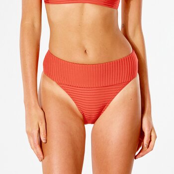 Rip Curl Premium Surf High Waist Cheeky Bikini Pant, Red, XS