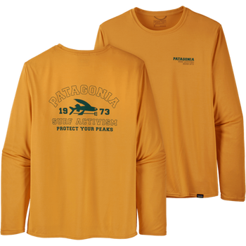 Patagonia Long-Sleeved Capilene Cool Daily Graphic Shirt Mens, Team Surf Activist: Saffron X-Dye, XL
