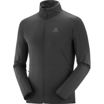 Salomon Essential Lightwarm Full Zip Midlayer Jacket Mens, Black, M