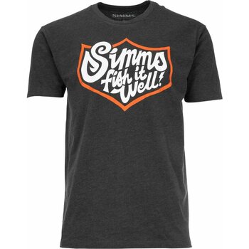 Simms Fish It Well Badge T-Shirt Mens, Charcoal Heather, XXL
