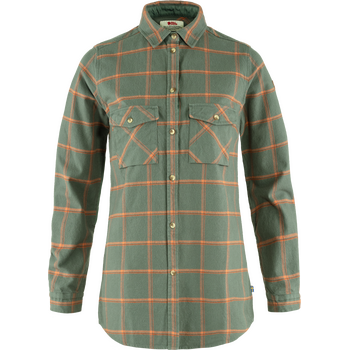 Fjällräven Övik Twill Shirt LS Womens (2022), Patina Green/Desert Brown (614-242), S