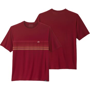 Patagonia Capilene Cool Daily Graphic Shirt Mens, Line Logo Ridge Stripe: Wax Red X-Dye, XS