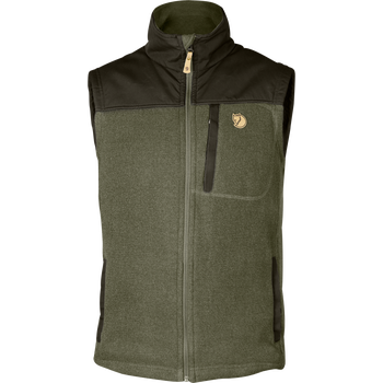 Fjällräven Buck Fleece Vest Mens, Laurel Green/Deep Forest (625-662), M