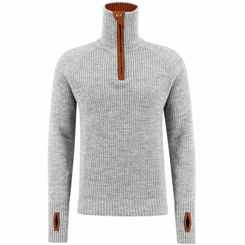 Ulvang Rav Sweater w/zip, Grey Melange/Arabian Spice, XXL