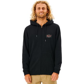 Rip Curl Repeater Zip Hooded Fleece Mens, Black, M