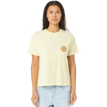 Rip Curl Wettie Icon Relaxed Tee Womens, Lemon, S