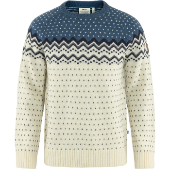 Fjällräven Övik Knit Sweater Mens, Chalk White/ Indigo Blue (113-534), M
