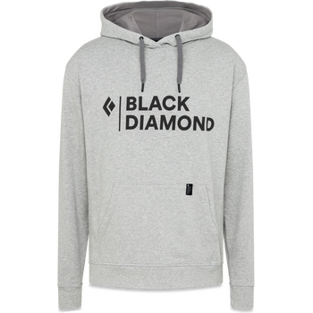 Black Diamond Stacked Logo Hoody Mens, Nickel Heather, L
