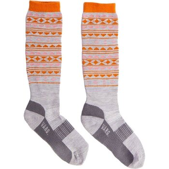 Varg Wool Sport Sock Womens, Grey with Pink & Orange, EUR 39-42
