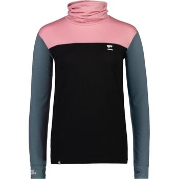 Mons Royale Yotei BF High Neck Womens, Dusty Pink/Burnt Sage, XL