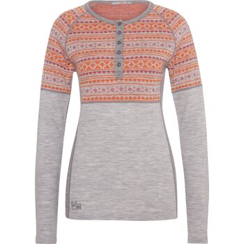 Varg Blanktjärn Wool Jersey Womens, Winter Grey with Orange & Rose, S