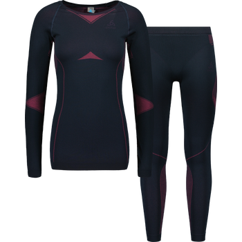 Odlo Fundamentals Performance Warm Set Womens, Dark Sapphire - Beetroot Purple, XL