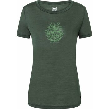 Super.natural Pine Cone Tee Womens, Willow Brough/Deep Forest, S