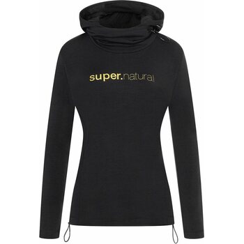 Super.natural Alpine Hooded Womens, Jet Black/Gold, L