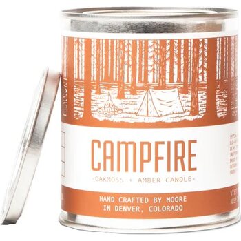 Moore Candle, Campfire - Oakmoss + Amber, 1/2 Pint
