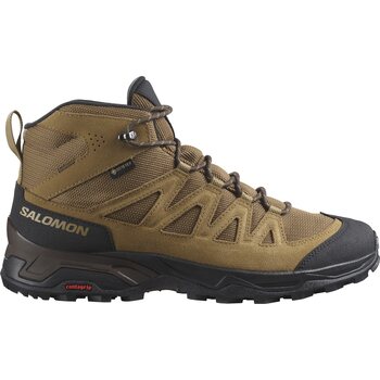 Salomon X Ward Leather Mid GTX Mens, Kangaroo/Black/Dull Gold, EUR 45 1/3 (UK 10.5)