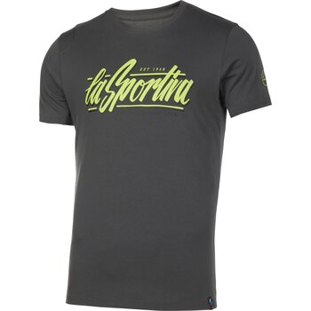 La Sportiva Retro T-Shirt Mens, Carbon / Lime Punch, L