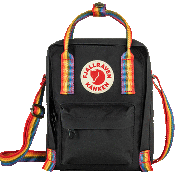 Fjällräven Kånken Rainbow Sling, Black / Rainbow Pattern (550-907)