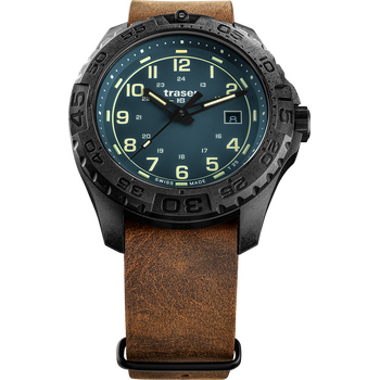 Traser P96 OdP Evolution Petrol, Leather Nato