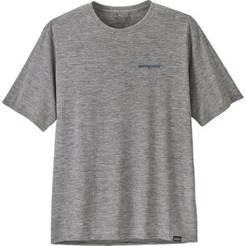 Patagonia Cap Cool Daily Graphic Shirt - Waters Mens, Boardshort Logo Abalone Blue: Feather Grey, S