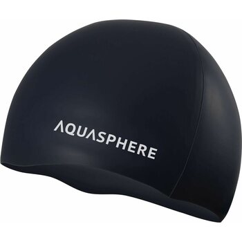 Aquasphere Plain Silicone Cap, Black / White