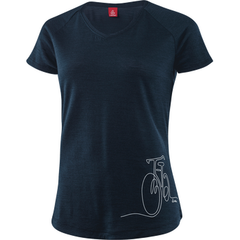 Löffler Printshirt Bicycle Merino-Tencel Womens, Dark Blue, 36