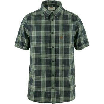 Fjällräven Övik Travel Shirt SS Mens, Dark Navy / Patina Green 8555-614), S