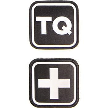 HSGI TQ and Medical Cross Patch Combo, Black, Two Pack