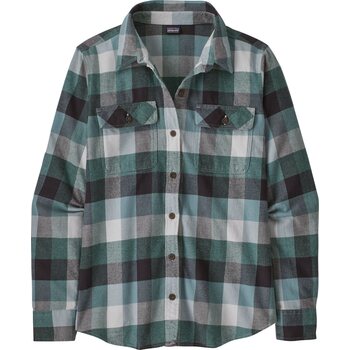 Patagonia Long-Sleeved Organic Cotton MW Fjord Flannel Shirt Womens, Guides: Nouveau Green, M