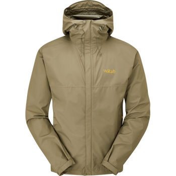 RAB Downpour Eco Waterproof Jacket Mens, Light Khaki, M