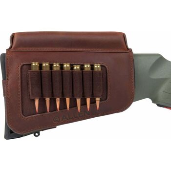 Allen Westcliff Leather Buttstock Cartridge Carrier with Cheek Piece, Brown