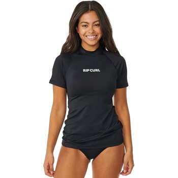 Rip Curl Classic Surf Short Sleeve UPF Rashguard Womens (2023), Black, S