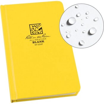 Rite in the Rain Hard Cover Blank Book, Yellow, Standard