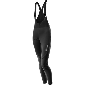 Löffler Warm-Up Bib Tights Windstopper Warm Womens, Black, 40