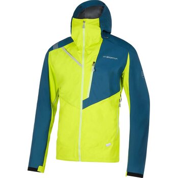 La Sportiva Alpine Guide Windstopper Jacket Mens, Lime Punch/Storm Blue, L