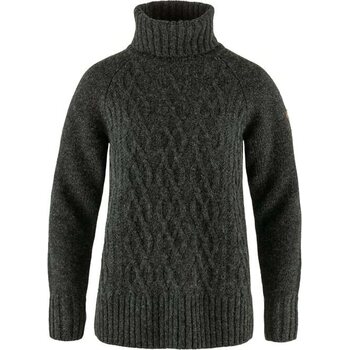 Fjällräven Övik Cable Knit Roller Neck Womens, Dark Grey (030), S