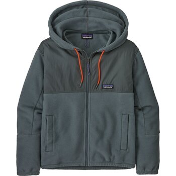 Patagonia Microdini Hoody Womens, Nouveau Green with Campfire Orange, S