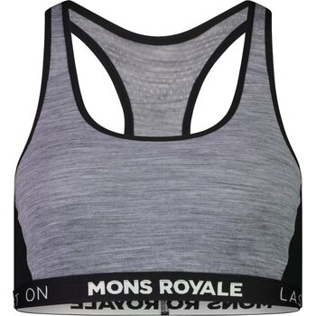 Mons Royale Sierra Sports Bra, Grey Heather / Black, XS