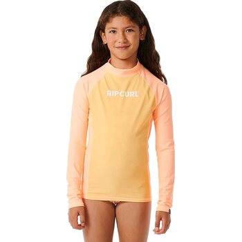 Rip Curl Classic Surf Long Sleeve Rash Vest Girls, Orange, 8