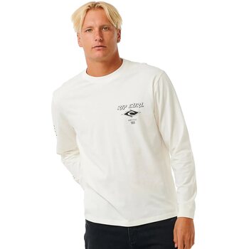 Rip Curl Fade Out Icon LS Tee Mens, Bone, S