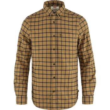 Fjällräven Övik Flannel Shirt Mens, Buckwheat Brown / Dark Navy (232-555), S