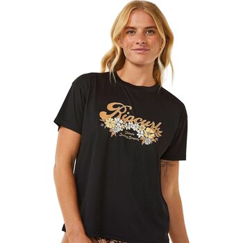 Rip Curl Sea Of Dreams Relaxed UPF Short Sleeve Womens, Black, XS