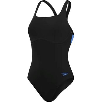 Speedo Flex Band Swimsuit with Integrated Swim Bra Womens, Black / Curious Blue, 40