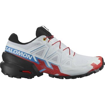 Salomon SpeedCross 6 Womens, White/Black/Fiery Red, EUR 39 1/3 (UK 6.0)