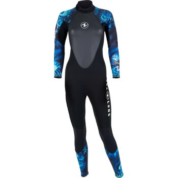 AquaLung HydroFlex 3mm Wetsuit Womens, Black / Blue, XS