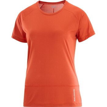 Salomon Cross Run Short Sleeve Tee Womens, Cherry Tomato, M