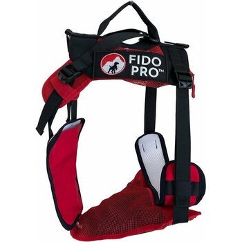 Fido Pro Panza Harness with Deployable Emergency Dog Rescue Sling, Red