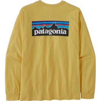 Patagonia Long-Sleeved P-6 Logo Responsibili-Tee Mens, Milled Yellow, S